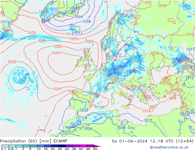 Z500/Rain (+SLP)/Z850 ECMWF sab 01.06.2024 18 UTC