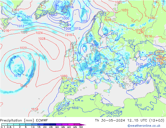 Niederschlag ECMWF Do 30.05.2024 15 UTC