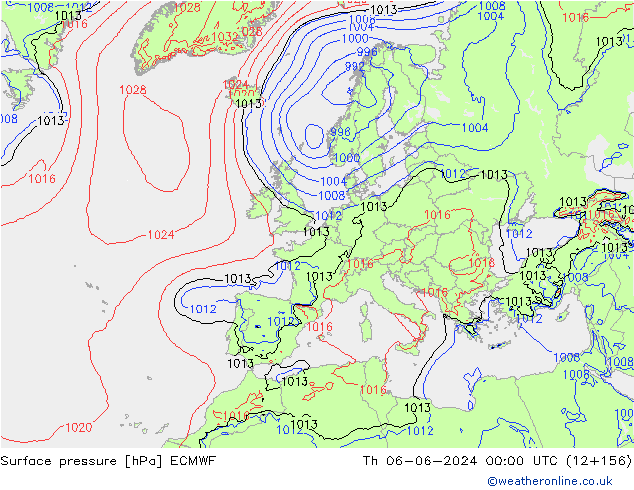 pression de l'air ECMWF jeu 06.06.2024 00 UTC