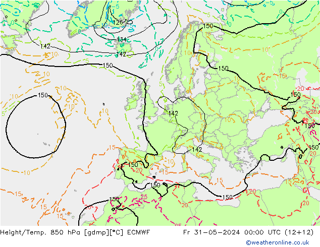 Z500/Rain (+SLP)/Z850 ECMWF Fr 31.05.2024 00 UTC