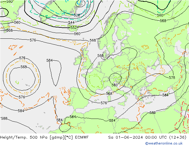 Z500/Regen(+SLP)/Z850 ECMWF za 01.06.2024 00 UTC