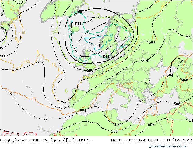 Z500/Yağmur (+YB)/Z850 ECMWF Per 06.06.2024 06 UTC