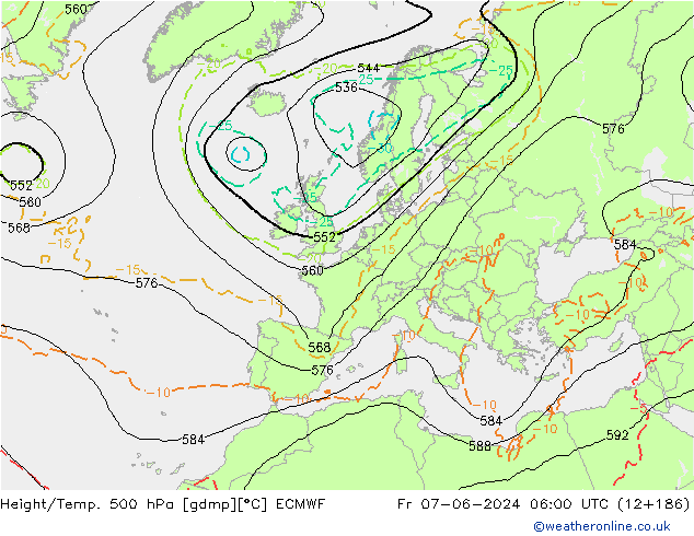 Z500/Rain (+SLP)/Z850 ECMWF ��� 07.06.2024 06 UTC