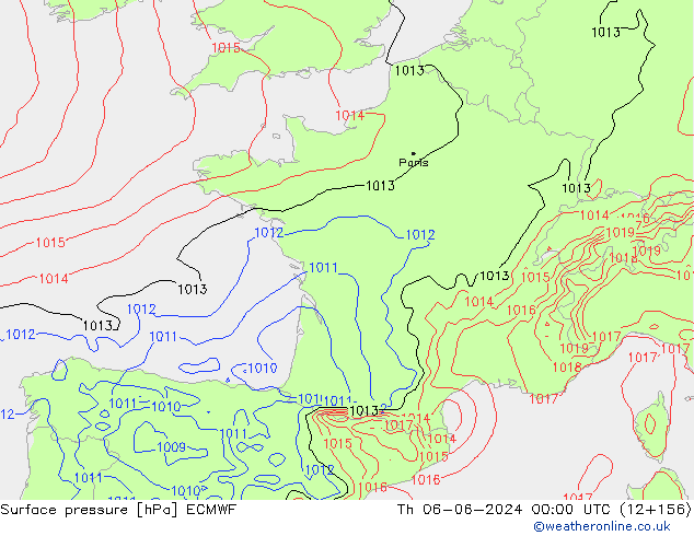 Yer basıncı ECMWF Per 06.06.2024 00 UTC