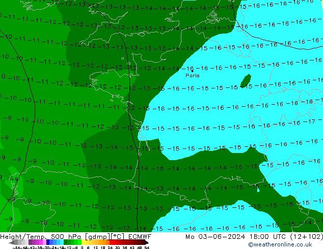 Z500/Rain (+SLP)/Z850 ECMWF Mo 03.06.2024 18 UTC