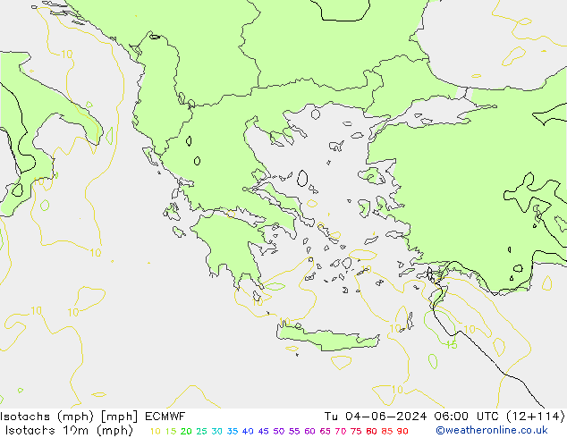 Isotachs (mph) ECMWF mar 04.06.2024 06 UTC