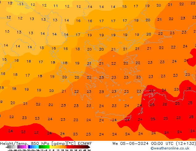 Z500/Rain (+SLP)/Z850 ECMWF śro. 05.06.2024 00 UTC