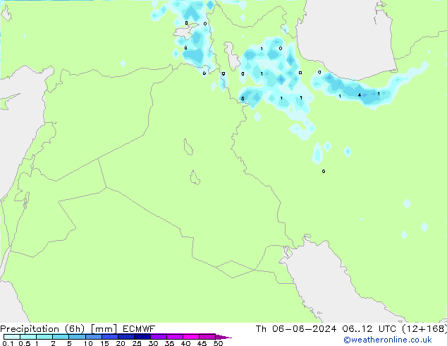 Precipitation (6h) ECMWF Th 06.06.2024 12 UTC