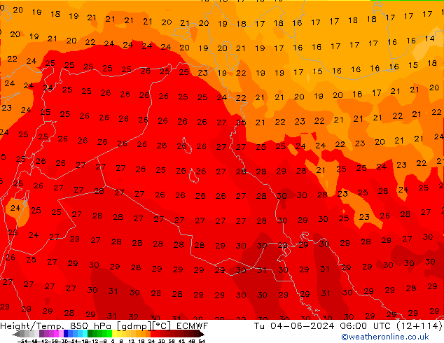 Z500/Rain (+SLP)/Z850 ECMWF Út 04.06.2024 06 UTC