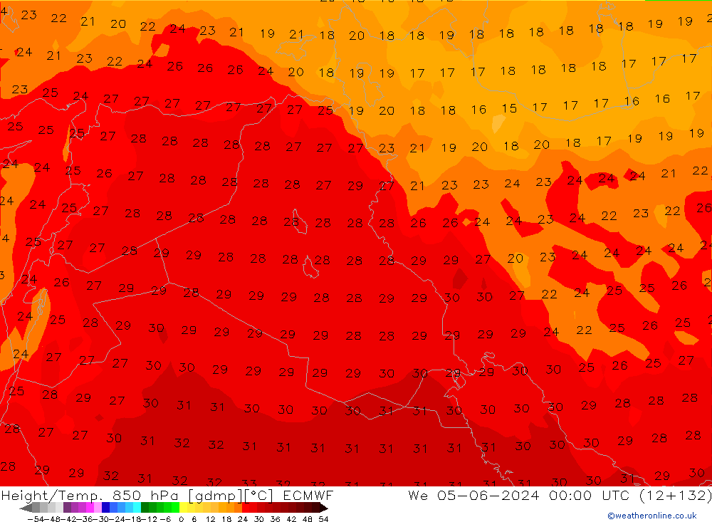 Z500/Rain (+SLP)/Z850 ECMWF Mi 05.06.2024 00 UTC