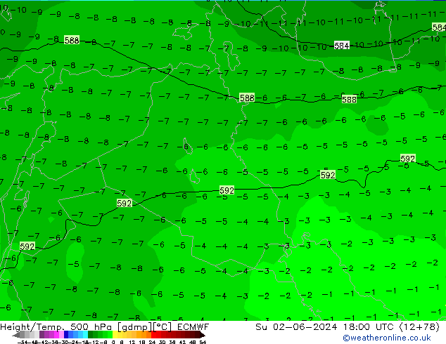 Height/Temp. 500 hPa ECMWF Ne 02.06.2024 18 UTC