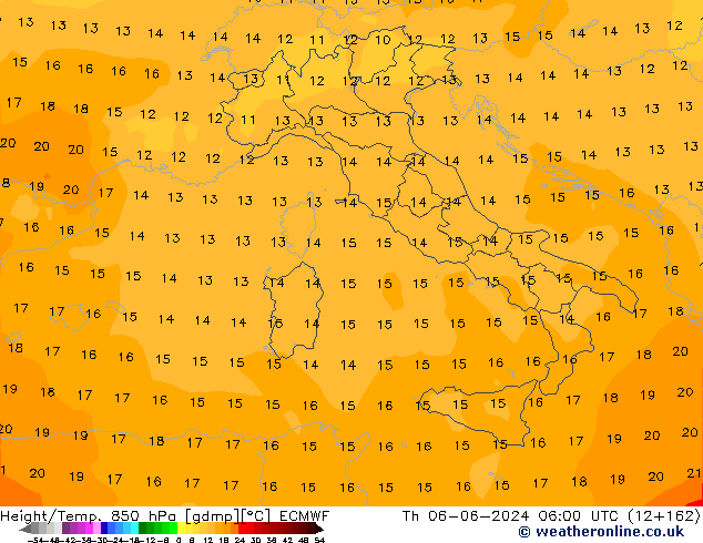 Z500/Rain (+SLP)/Z850 ECMWF jue 06.06.2024 06 UTC