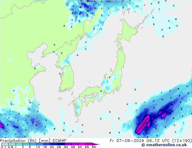 Z500/Rain (+SLP)/Z850 ECMWF Fr 07.06.2024 12 UTC