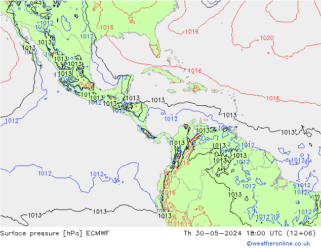 Pressione al suolo ECMWF gio 30.05.2024 18 UTC