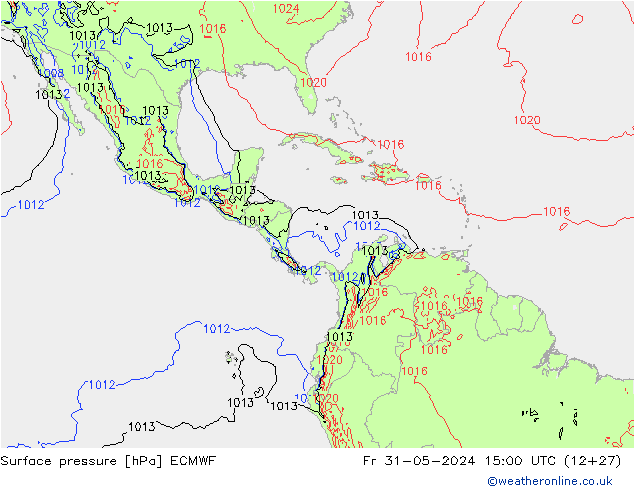 Luchtdruk (Grond) ECMWF vr 31.05.2024 15 UTC