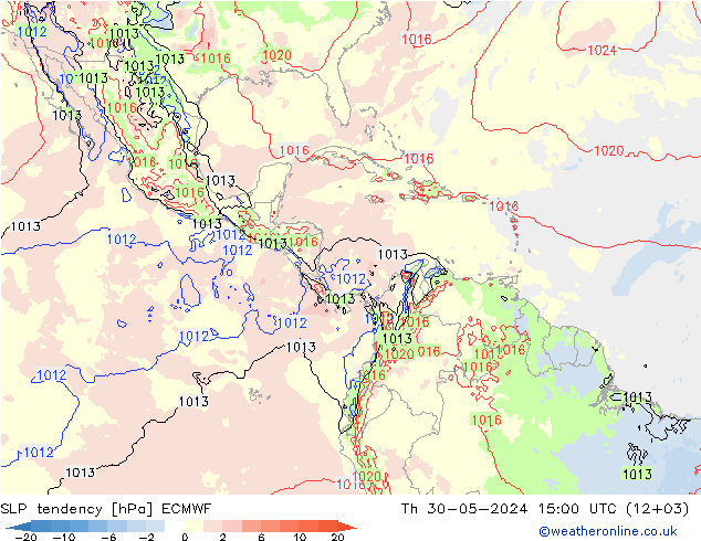 Drucktendenz ECMWF Do 30.05.2024 15 UTC