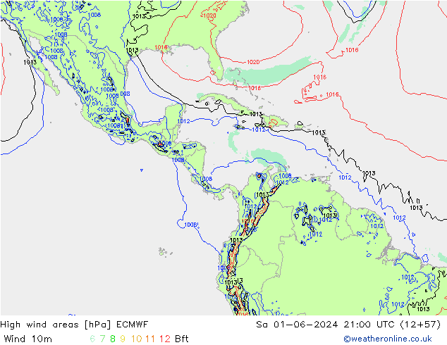 High wind areas ECMWF So 01.06.2024 21 UTC