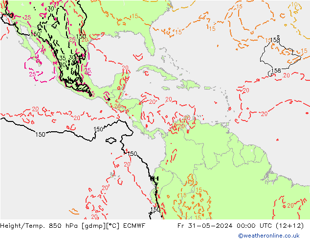 Z500/Rain (+SLP)/Z850 ECMWF Sex 31.05.2024 00 UTC