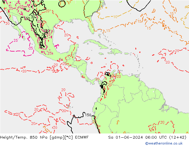 Z500/Rain (+SLP)/Z850 ECMWF So 01.06.2024 06 UTC