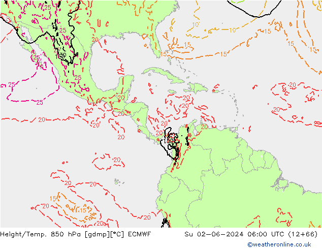 Z500/Rain (+SLP)/Z850 ECMWF Dom 02.06.2024 06 UTC