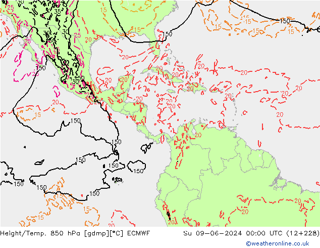 Z500/Rain (+SLP)/Z850 ECMWF Ne 09.06.2024 00 UTC