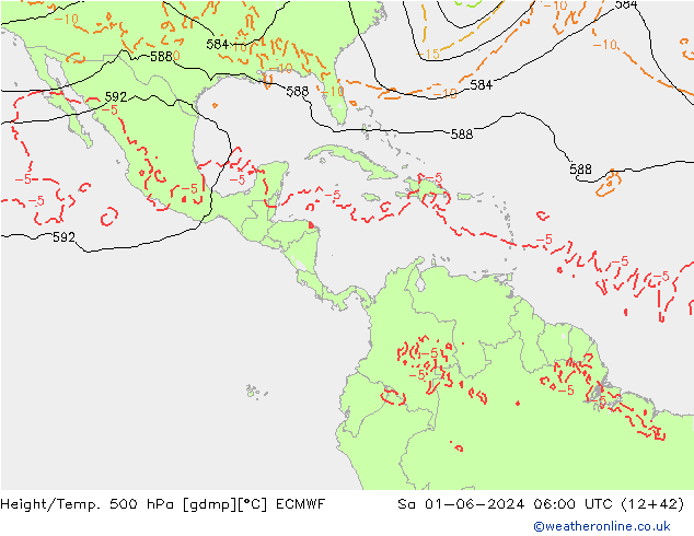 Z500/Rain (+SLP)/Z850 ECMWF So 01.06.2024 06 UTC