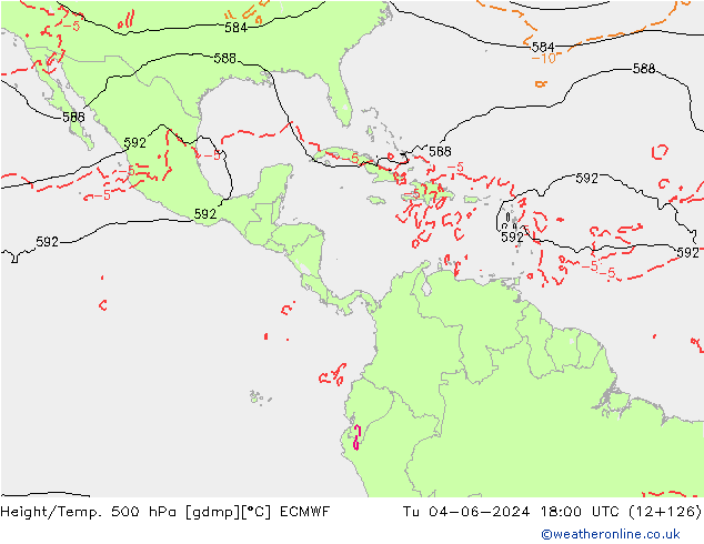 Z500/Regen(+SLP)/Z850 ECMWF di 04.06.2024 18 UTC