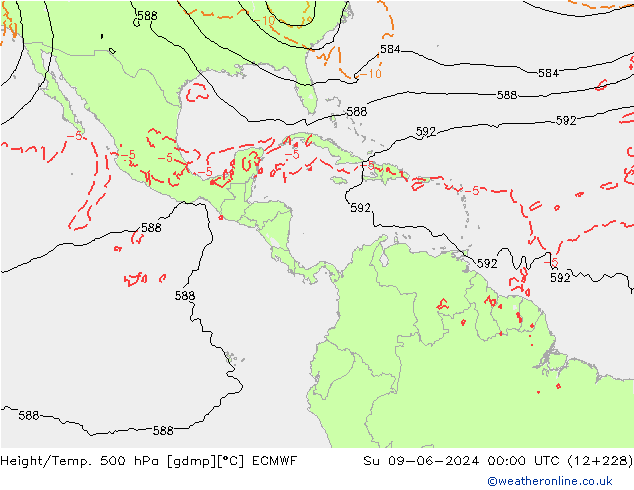 Z500/Rain (+SLP)/Z850 ECMWF Ne 09.06.2024 00 UTC