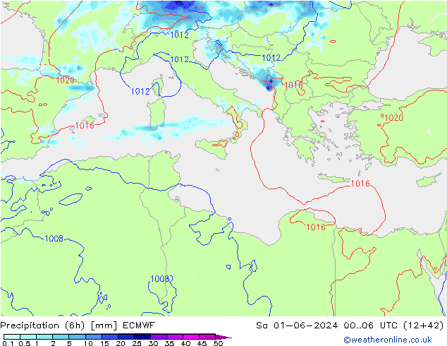 Z500/Rain (+SLP)/Z850 ECMWF  01.06.2024 06 UTC