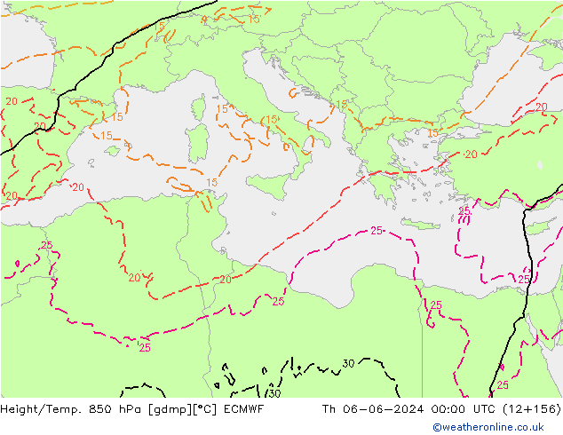 Z500/Rain (+SLP)/Z850 ECMWF jeu 06.06.2024 00 UTC