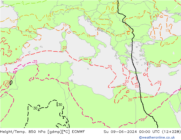 Z500/Rain (+SLP)/Z850 ECMWF Su 09.06.2024 00 UTC