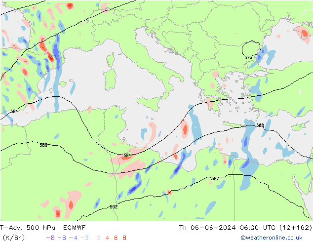 T-Adv. 500 hPa ECMWF do 06.06.2024 06 UTC