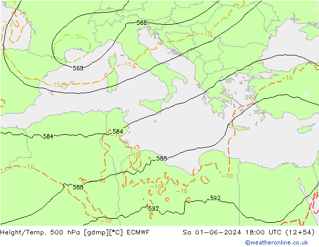 Z500/Rain (+SLP)/Z850 ECMWF Sa 01.06.2024 18 UTC