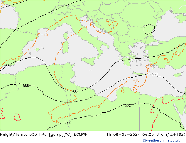 Z500/Yağmur (+YB)/Z850 ECMWF Per 06.06.2024 06 UTC