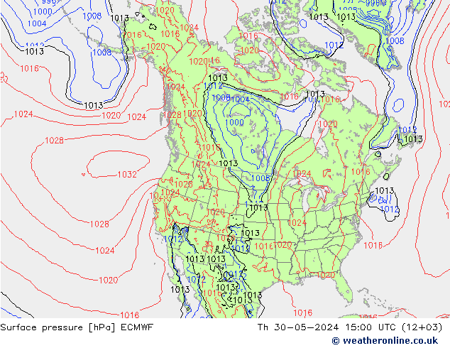地面气压 ECMWF 星期四 30.05.2024 15 UTC