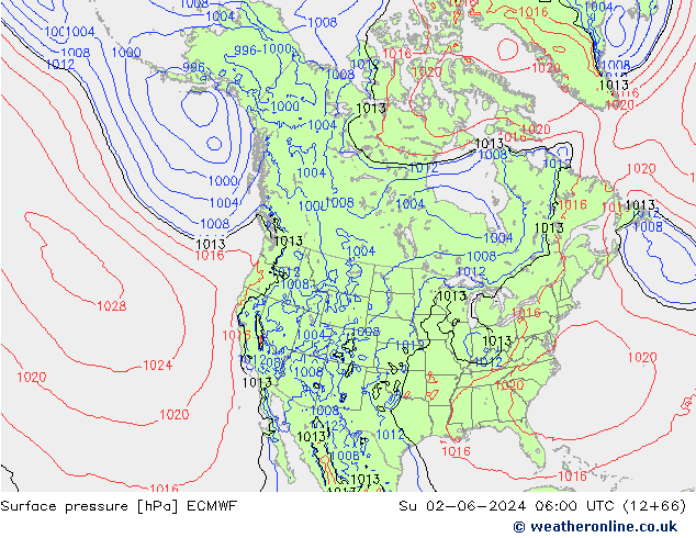 Surface pressure ECMWF Su 02.06.2024 06 UTC