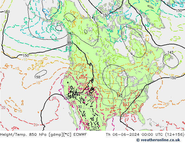 Z500/Rain (+SLP)/Z850 ECMWF Th 06.06.2024 00 UTC