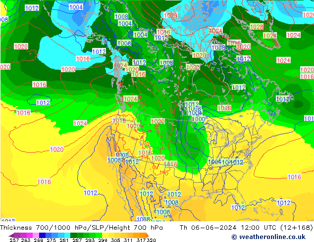 Thck 700-1000 hPa ECMWF Th 06.06.2024 12 UTC