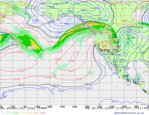 Corriente en chorro ECMWF mié 05.06.2024 12 UTC