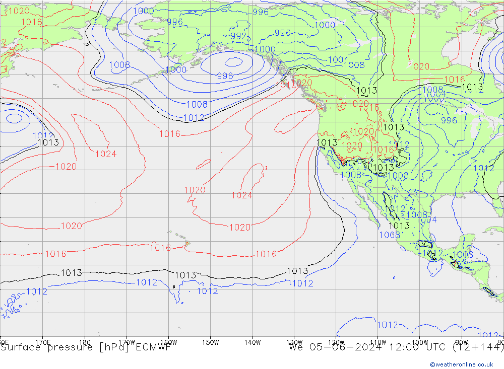 ciśnienie ECMWF śro. 05.06.2024 12 UTC