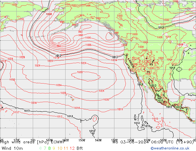 Izotacha ECMWF pon. 03.06.2024 06 UTC