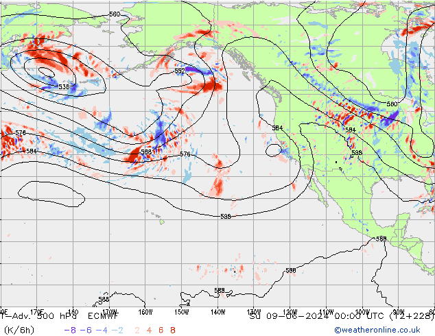 T-Adv. 500 hPa ECMWF Su 09.06.2024 00 UTC