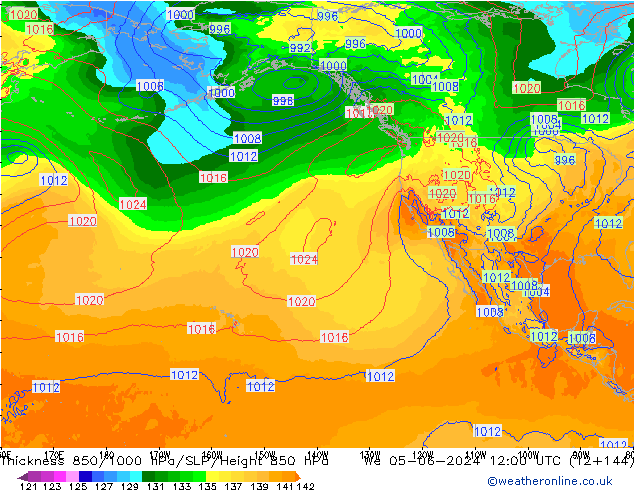 850-1000 hPa Kalınlığı ECMWF Çar 05.06.2024 12 UTC