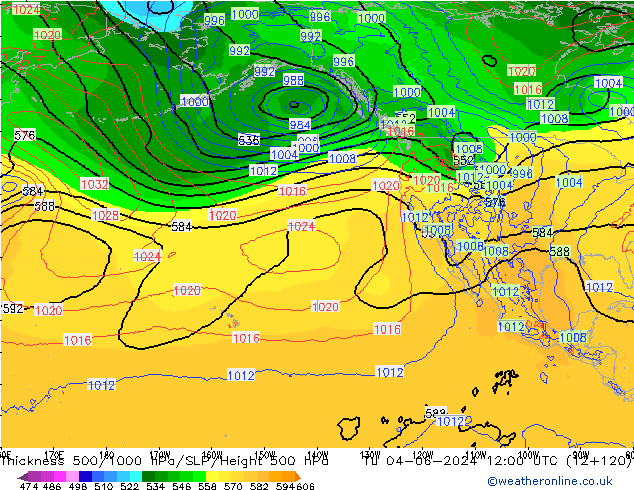 Thck 500-1000hPa ECMWF Tu 04.06.2024 12 UTC