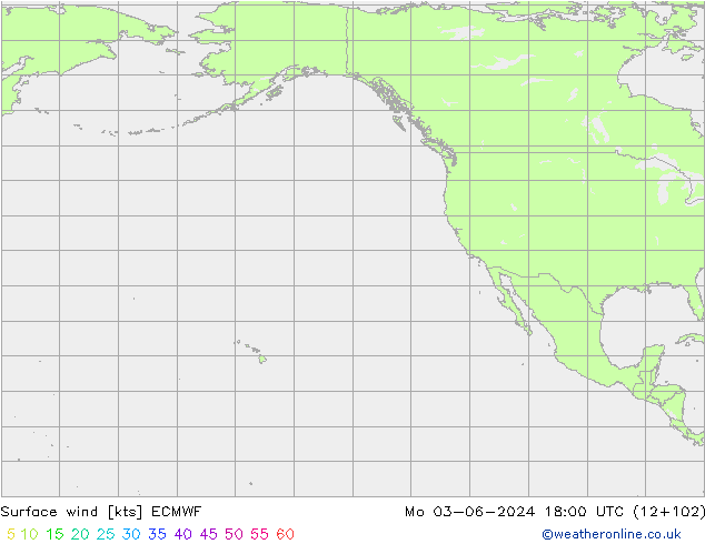 Vento 10 m ECMWF lun 03.06.2024 18 UTC