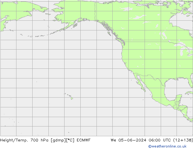 Geop./Temp. 700 hPa ECMWF mié 05.06.2024 06 UTC