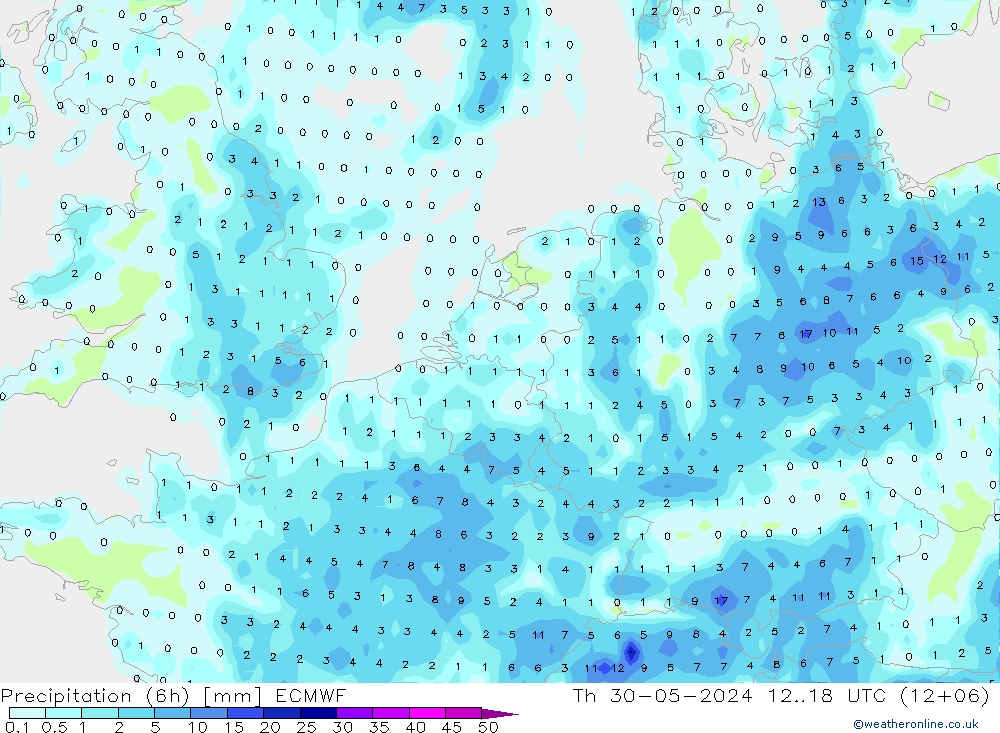 Z500/Yağmur (+YB)/Z850 ECMWF Per 30.05.2024 18 UTC