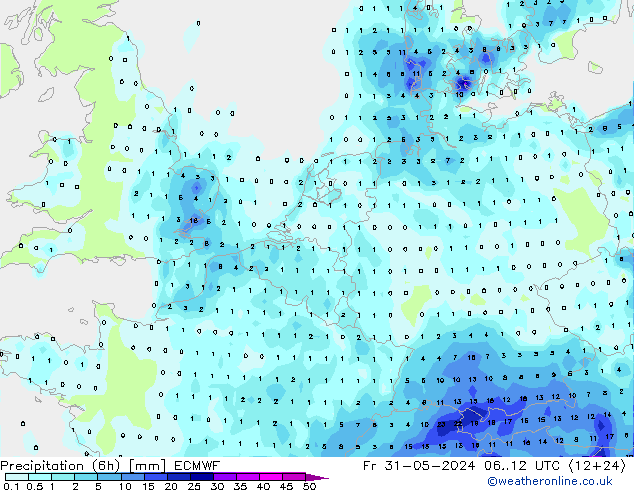 Z500/Rain (+SLP)/Z850 ECMWF pt. 31.05.2024 12 UTC