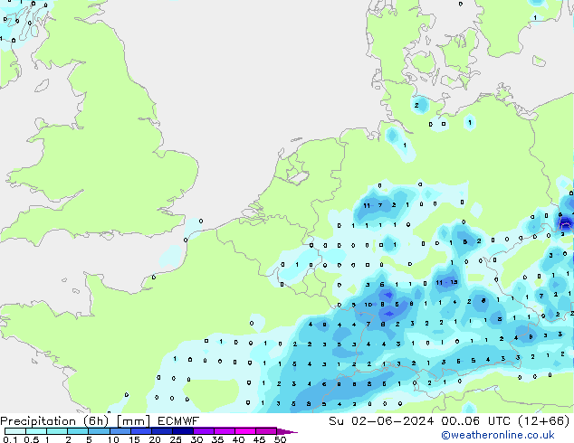 Z500/Rain (+SLP)/Z850 ECMWF dom 02.06.2024 06 UTC