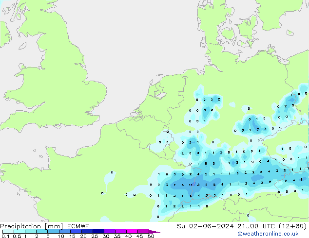 precipitação ECMWF Dom 02.06.2024 00 UTC